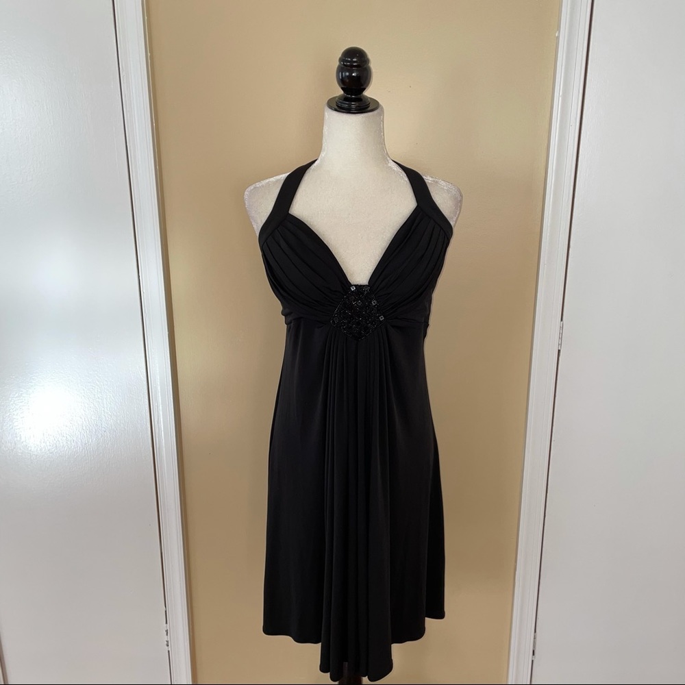 Maggy Long Black Halter Dress - Picture 3 of 6
